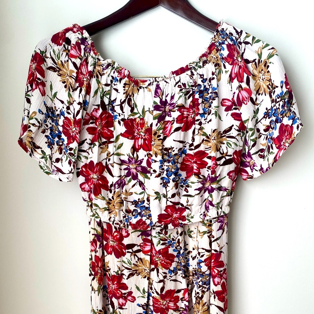 Illa Illa Floral Off The Shoulder Crop Top and Maxi Skirt with Slit Matching Set